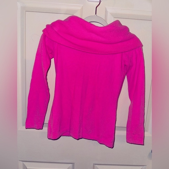 Lilly Pulitzer Neon Pink Knit off the shoulder sweater XS fall winter vibrant - Picture 1 of 4